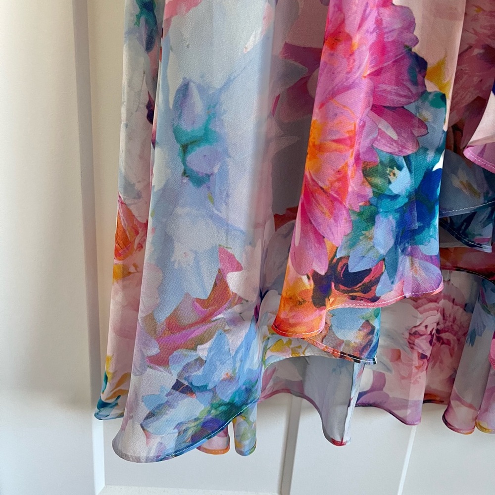 NWT Calvin Klein Floral Watercolor Sleeveless Dress Size 6 - Picture 12 of 13
